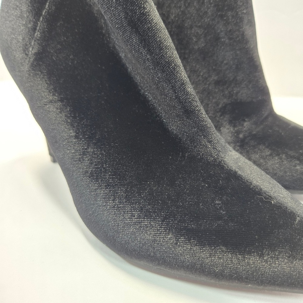 Old Navy Womens Black Velvet Pointed Toe Stiletto Heel Ankle Booties Size 7 - Picture 12 of 13